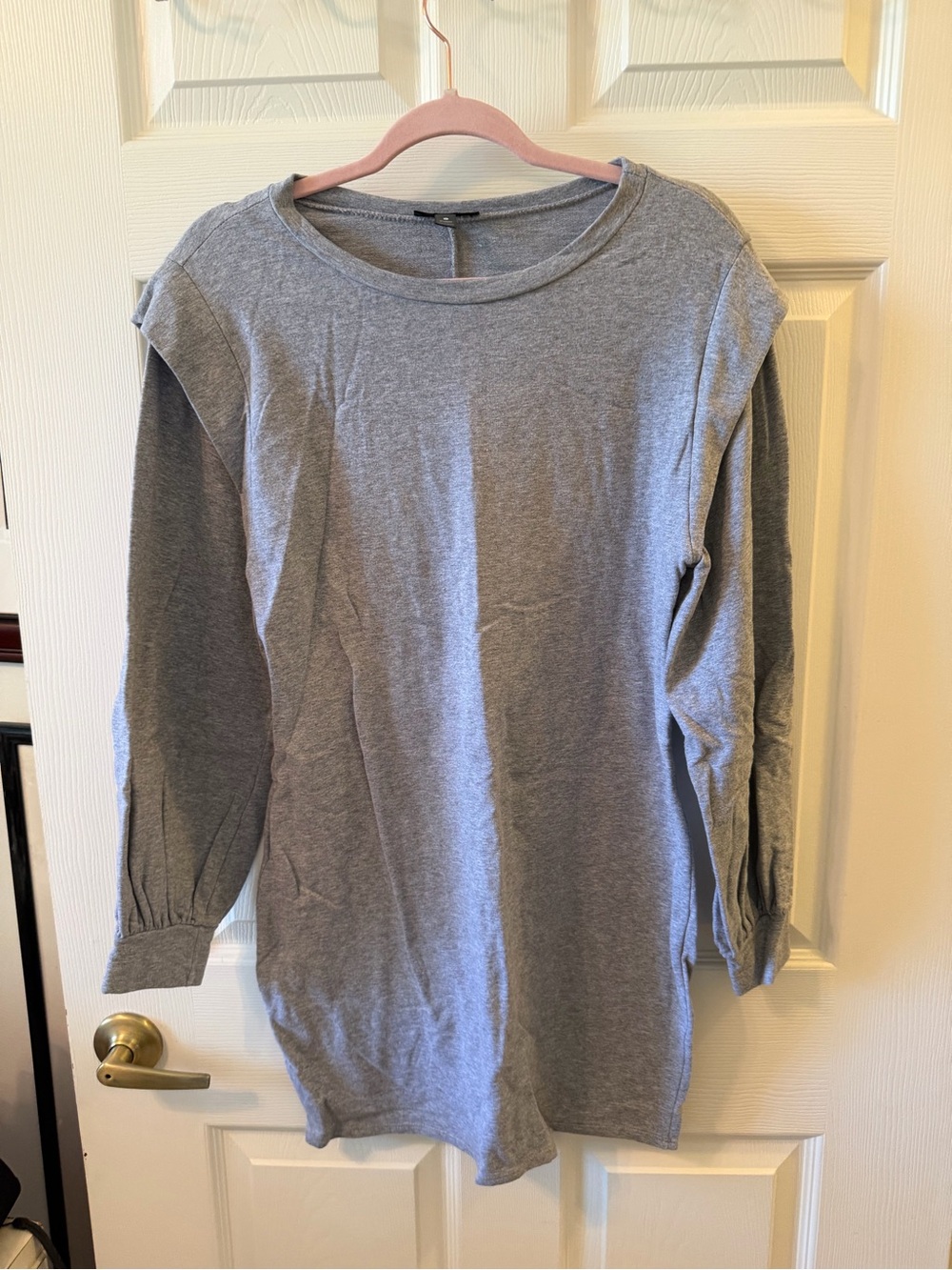 Aqua Heather Gray Long Sleeve Mini Dress